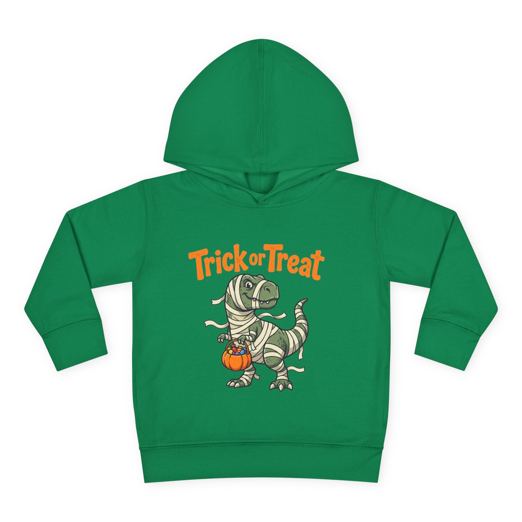 Toddler Halloween Mummy Dino Hoodie — "Trick or Treat" Pumpkin Pullover