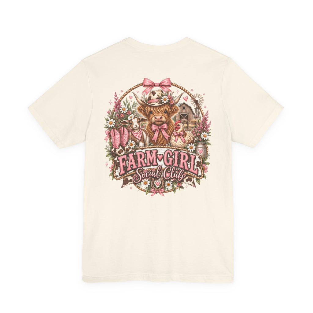 Farm Girl Social Club Graphic Tee — Country Cowgirl Floral T-Shirt