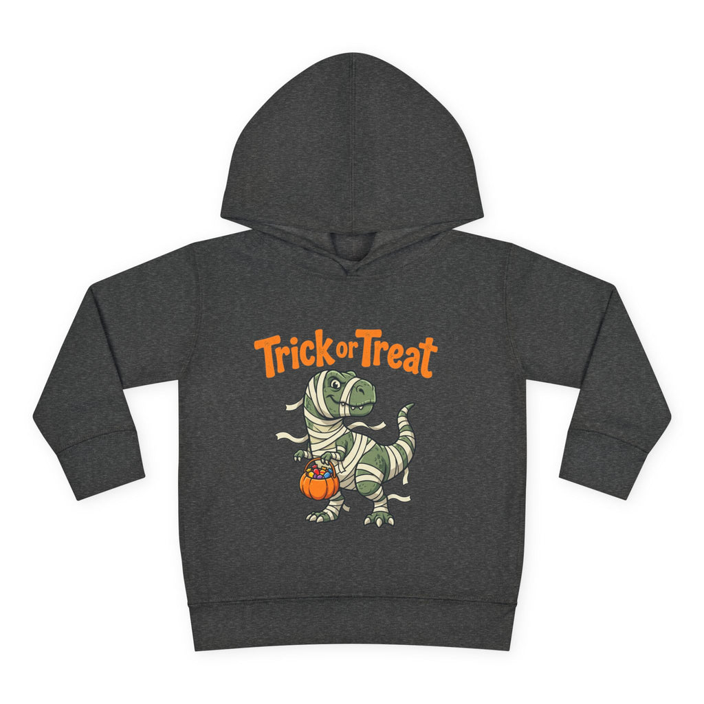 Toddler Halloween Mummy Dino Hoodie — "Trick or Treat" Pumpkin Pullover