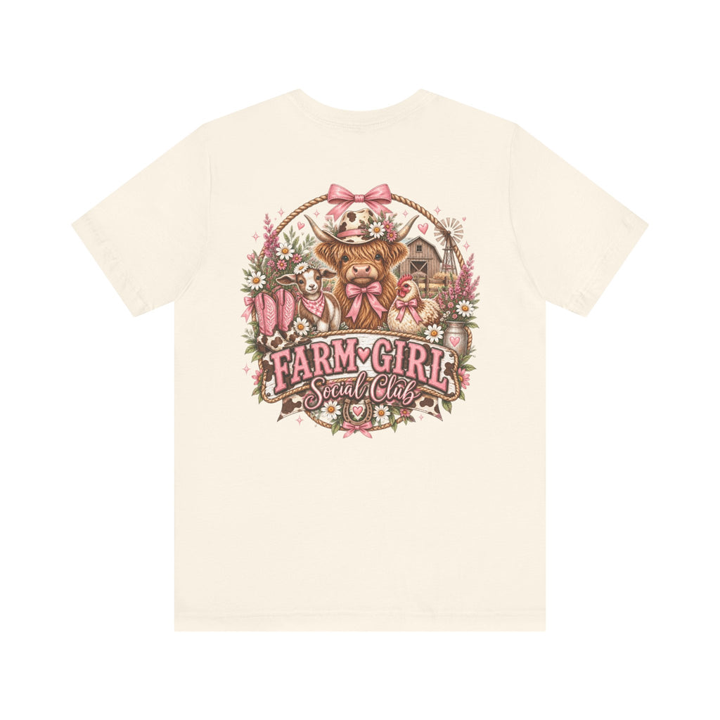 Farm Girl Social Club Graphic Tee — Country Cowgirl Floral T-Shirt