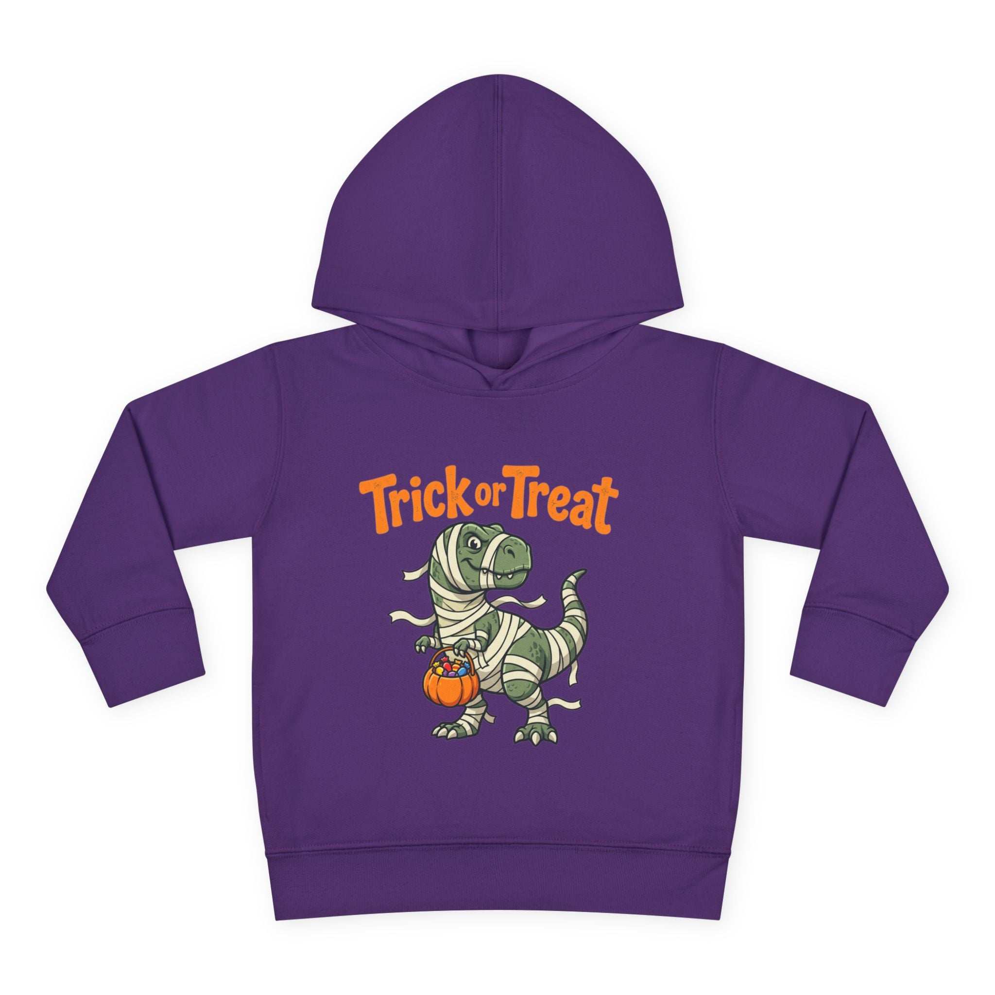 Toddler Halloween Mummy Dino Hoodie — "Trick or Treat" Pumpkin Pullover