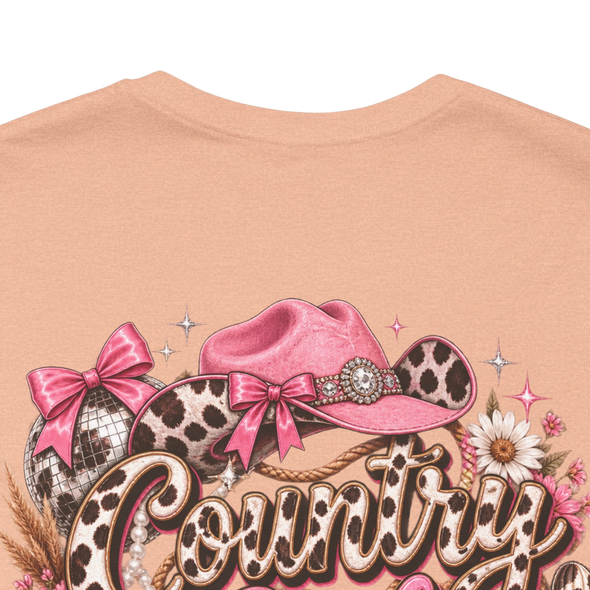 Country Girl Tee — "With a Bougie Side" Western Pink Graphic T-Shirt