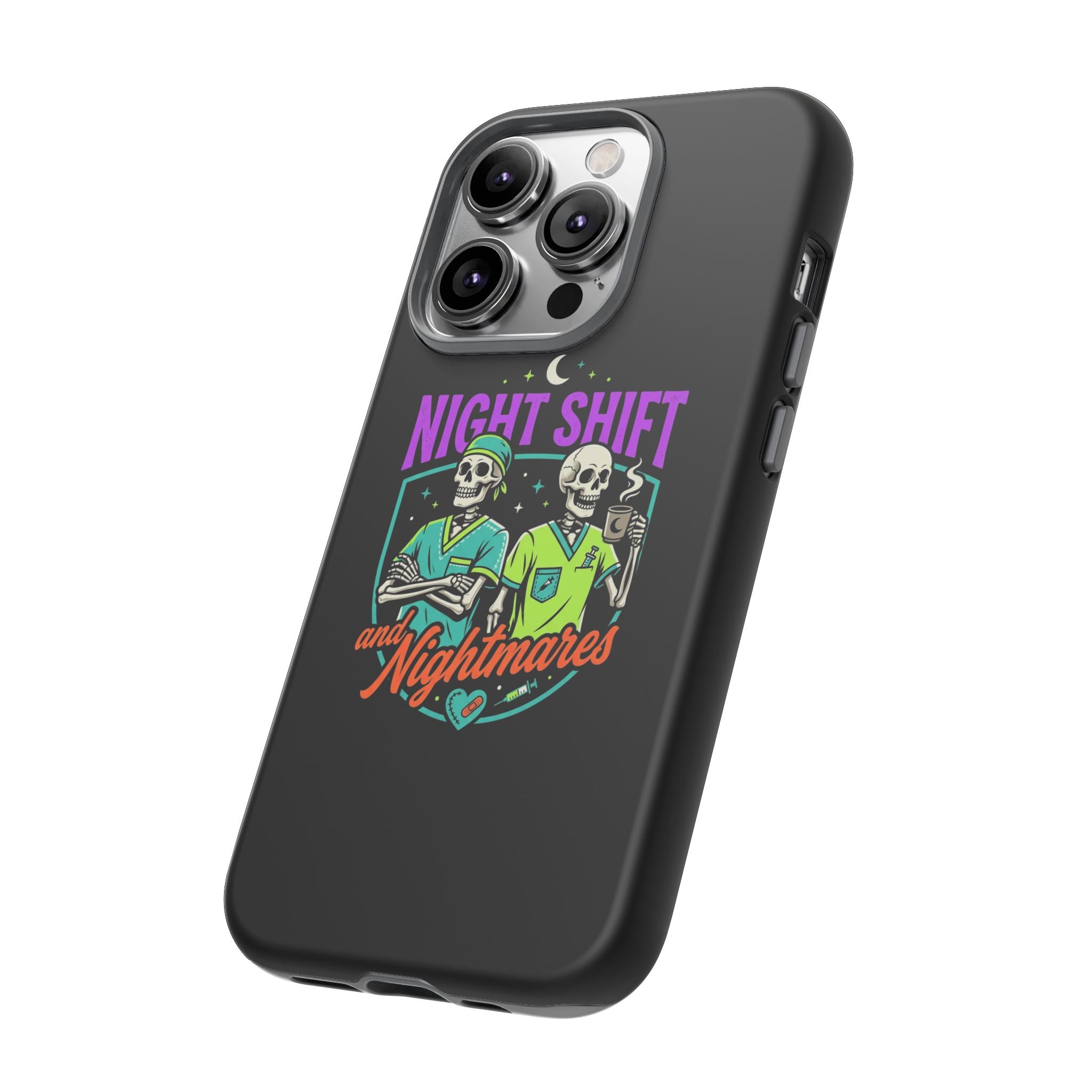 Phone Case — Night Shift and Nightmares Skeleton Nurses (Protective Tough Case)