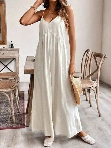 Women's Boho Maxi Dress | Spaghetti Strap, Rayon Linen Blend | Lightweight Summer